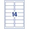 Avery J8563-25 Inkjet Labels, 14 Per Sheet, 99.1x38.1mm, Clear, 350 Labels