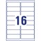 Avery LR7162-100 Recycled Laser Labels, 16 Per Sheet, 99.1 x 33.9mm, White, 1600 Labels