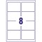 Avery LR7165-100 Recycled Laser Labels, 8 Per Sheet, 99.1x67.7mm, White, 800 Labels