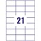 Avery 3652 Multi-Purpose Labels, 21 Per Sheet, 70x42.3mm, White, 2100 Labels