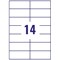 Avery 3653 Multi-Purpose Labels, 14 Per Sheet, 105x42.3mm, White, 1400 Labels