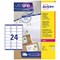 Avery L7159-250 Laser Labels, 24 Per Sheet, 63.5x33.9mm, White, 6000 Labels