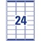 Avery L7159-250 Laser Labels, 24 Per Sheet, 63.5x33.9mm, White, 6000 Labels