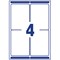 Avery L7169-250 Laser Labels, 4 Per Sheet, 139x99.1mm, White, 1000 Labels