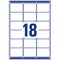 Avery L7161-500 Laser Labels, 18 Per Sheet, 63.5x46.6mm, White, 9000 Labels