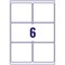Avery J8166-100 Inkjet Labels, 6 Per Sheet, 99.1x93.1mm, White, 600 Labels
