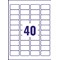 Avery J8654-25 Inkjet Labels, 40 Per Sheet, 45.7x25.4mm, White, 1000 Labels
