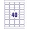 Avery J8654-25 Inkjet Labels, 40 Per Sheet, 45.7x25.4mm, White, 1000 Labels