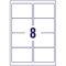 Avery J8165-100 Inkjet Labels, 8 Per Sheet, 99.1x67.7mm, White, 100 Labels