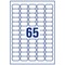 Avery J8651-25 Inkjet Labels, 65 Per Sheet, 38.1x21.2mm, White, 1625 Labels