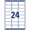 Avery L7159-100 Laser Labels, 24 Per Sheet, 63.5x33.9mm, White, 2400 Labels
