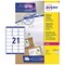 Avery L7160-250 Laser Labels, 21 Per Sheet, 63.5x38.1mm, White, 5250 Labels