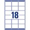 Avery L7161-100 Laser Labels, 18 Per Sheet, 63.5x46.6mm, White, 1800 Labels