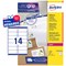 Avery Laser Labels, 14 Per Sheet, 99.1x38.1mm, White, 1400 Labels