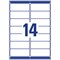Avery L7163-100 Laser Labels, 14 Per Sheet, 99.1x38.1mm, White, 1400 Labels