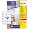 Avery L7164-100 Laser Labels, 12 Per Sheet, 63.5x72mm, White, 1200 Labels