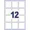 Avery L7164-100 Laser Labels, 12 Per Sheet, 63.5x72mm, White, 1200 Labels