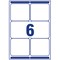 Avery L7166-250 Laser Labels, 6 Per Sheet, 99.1x93.1mm, White, 1500 Labels