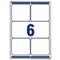 Avery L7166-100 Laser Labels, 6 Per Sheet, 99.1x93.1mm, White, 600 Labels