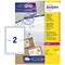 Avery L7168-250 Laser Labels, 2 Per Sheet, 199.6x143.5mm, White, 500 Labels