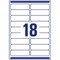 Avery L7172-25 Laser Filing Labels for Ring Binder, 18 per Sheet, 100x30mm, 450 Labels