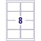 Avery L7565-25 Laser Labels, 8 Per Sheet, 99.1x67.7mm, Clear, 200 Labels