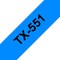 Brother P-Touch TX-551 Label Tape, Black On Blue, 24mmx15m