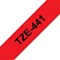 Brother P-Touch TZe-441 Label Tape, Black on Red, 18mmx8m
