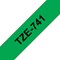 Brother P-Touch TZe-741 Label Tape, Black on Green, 18mmx8m
