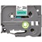 Brother P-Touch TZe-741 Label Tape, Black on Green, 18mmx8m