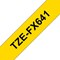 Brother P-Touch TZe-FX641 Flexible ID Label Tape, Black on Yellow, 18mmx8m