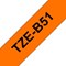 Brother P-Touch TZe-B51 Label Tape, Black on Orange, 24mmx5m