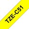 Brother P-Touch TZe-C51 Label Tape, Black on Yellow, 24mmx5m