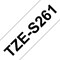 Brother P-Touch TZe-S261 Stong Adhesive Label Tape, Black on White, 36mmx8m