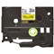 Brother P-Touch TZe-FX621 Flexible ID Label Tape, Black on Yellow, 9mmx8m