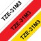 Brother P-Touch TZe-31M3 Multipack( TZe-431, TZe-631 and TZe-231) Label Tape, Black on Red, Black on Yellow and Black on White, 12mmx8m, Pack of 3
