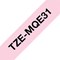 Brother P-Touch TZe-MQE31 Label Tape, Black on Pastel Pink, 12mmx4m