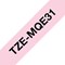 Brother P-Touch TZe-MQE31 Label Tape, Black on Pastel Pink, 12mmx4m