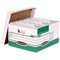 Bankers Box Storage Boxes, Green & White, Pack of 10