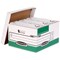 Fellowes Bankers Box Storage Boxes, Green & White, Pack of 10