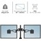 Fellowes Professional Series Deskclamped Dual Monitor Arm, Adjustable Height, Black