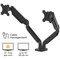 Fellowes Platinum Series Deskclamped Dual Monitor Arm, Adjustable Height, Black