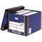 Bankers Box Premium Presto Tall Storage Box, Blue and White, Pack of 10