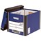 Bankers Box Premium Presto Tall Storage Box, Blue and White, Pack of 10
