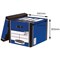 Bankers Box Premium Presto Tall Storage Box, Blue and White, Pack of 10