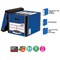 Bankers Box Premium Presto Tall Storage Box, Blue and White, Pack of 10