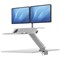 Fellowes Lotus Deskclamped Sit Stand Dual Screen Workstation, Adjustable Height, White