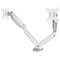 Fellowes Platinum Series Deskclamped Dual Monitor Arm, Adjustable Height, White