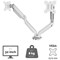 Fellowes Platinum Series Deskclamped Dual Monitor Arm, Adjustable Height, White