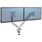 Fellowes Platinum Series Deskclamped Dual Monitor Arm, Adjustable Height, Silver